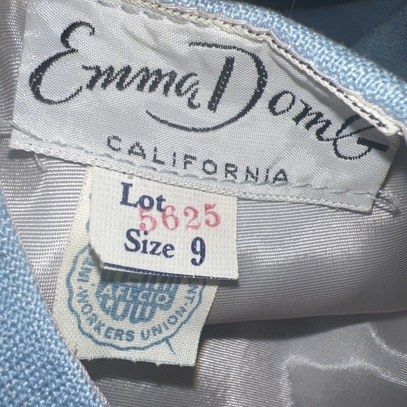 Vtg 50s EMMA DOMB Party Swing Dress Embroidered Fit Flare Tulle lined Xs - Picture 16 of 16